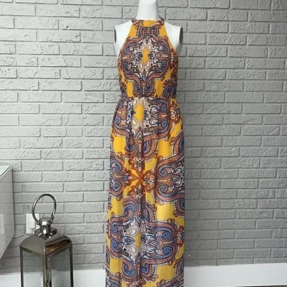 As U Wish Paisley Halter Maxi Dress Size XS
